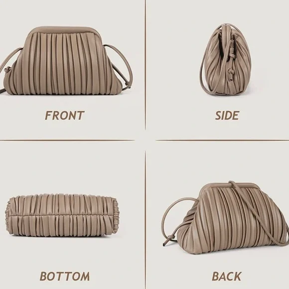 Gorgeous PU Leather Clutch. Taupe. Excellent condition. - Picture 5 of 12